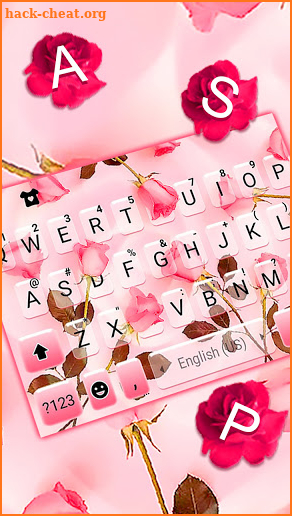 Pink Rose Romance Keyboard Background screenshot