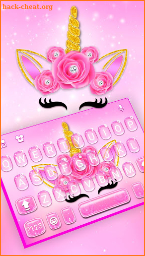 Pink Rose Unicorn 2019 Keyboard Theme screenshot