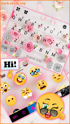 Pink Roses 2 Keyboard Theme screenshot