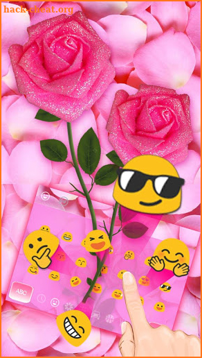 Pink Roses Shine Keyboard screenshot