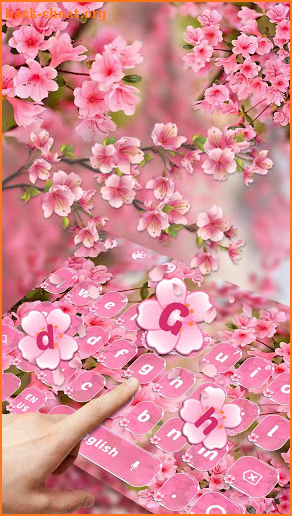 Pink Sakura Flowers Keyboard Theme screenshot