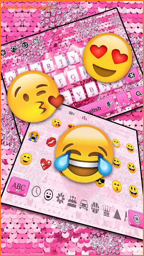 Pink Sequin Heart keyboard screenshot