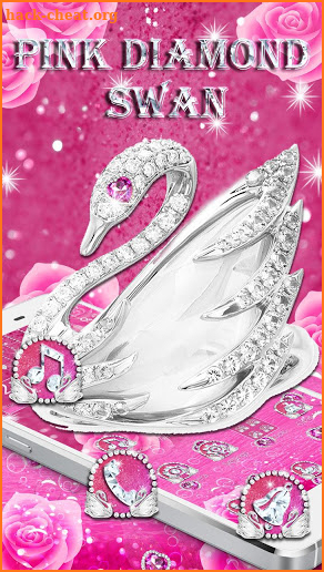 Pink Shine Diamond Swan Theme screenshot