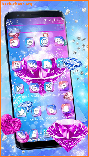 Pink Shiny Diamond Theme screenshot