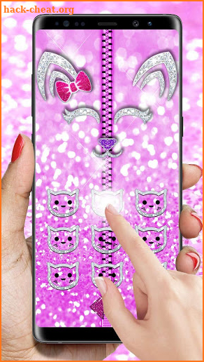 Pink Shiny Kitty Zipper Lock screenshot