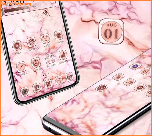 Pink Silk Marble Pattern Theme screenshot