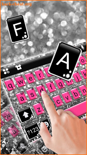 Pink Silver Glitter Keyboard Background screenshot