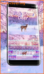 Pink Snow Deer Keyboard Theme screenshot