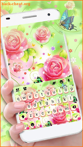 Pink Soft Roses Keyboard Theme screenshot