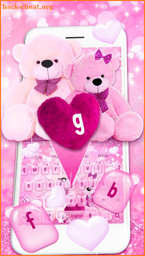 Pink Sparkling Teddy Bear Keyboard screenshot