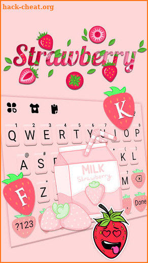 Pink Strawberry Keyboard Background screenshot