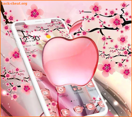 Pink Summer Flower Crystal Apple Theme screenshot