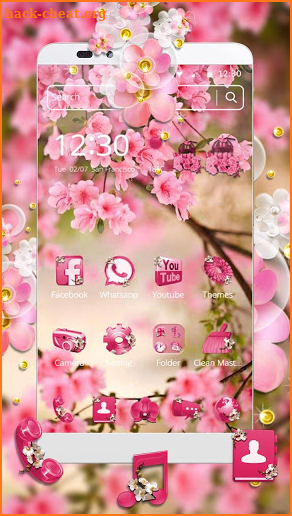 Pink Summer Flower Theme screenshot