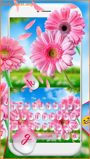 Pink Sunflower Keyboard Theme screenshot