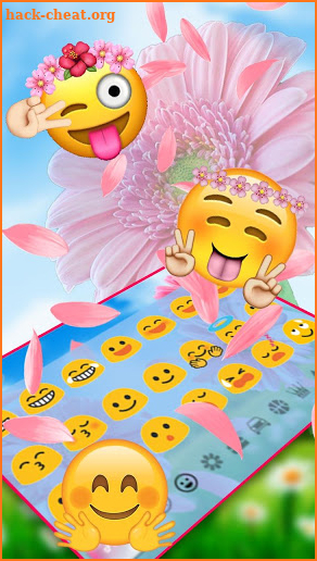 Pink Sunflower Keyboard Theme screenshot