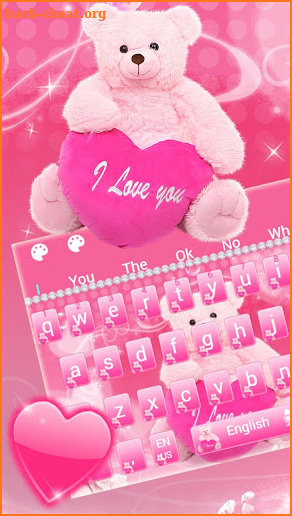 Pink Teddy Keyboard Theme screenshot