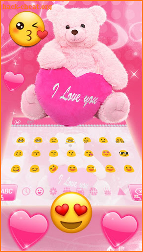 Pink Teddy Keyboard Theme screenshot