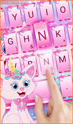 Pink Unicorn Cat Keyboard Theme screenshot