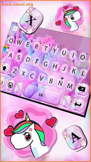 Pink Unicorn Toy Keyboard Background screenshot