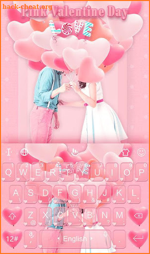 Pink Valentine Day Keyboard Theme screenshot