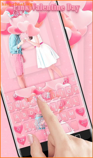 Pink Valentine Day Keyboard Theme screenshot