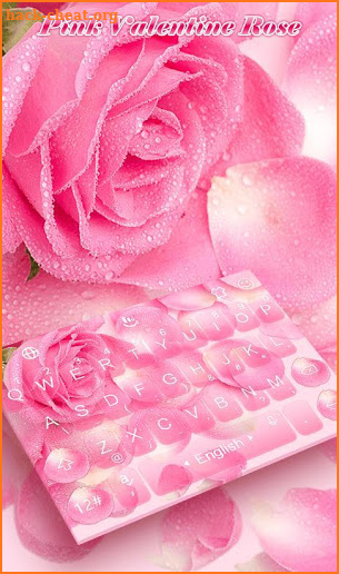 Pink Valentine Rose Keyboard Theme screenshot