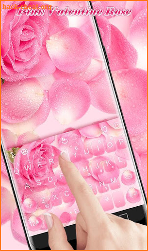 Pink Valentine Rose Keyboard Theme screenshot