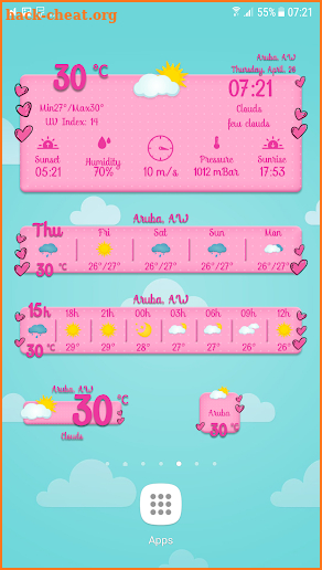 Pink Weather Widget screenshot