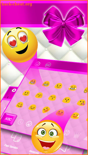 Pink White Bow Keyboard Theme screenshot