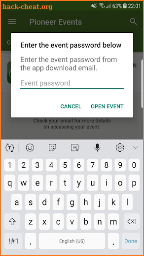 Pioneer Events screenshot