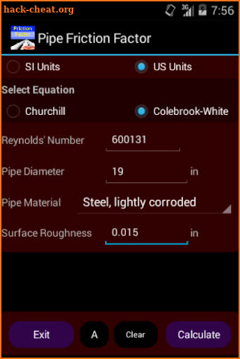 Pipe Friction Factor Free screenshot