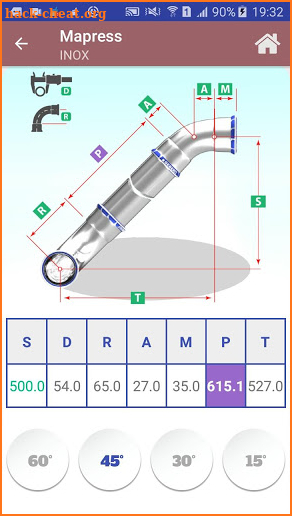 Pipefitter Mapress Calculator screenshot