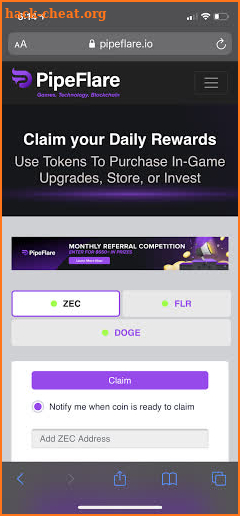 PipeFlare Official Crypto Faucet screenshot