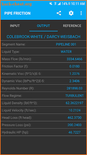 Piping Friction Loss Calculator screenshot