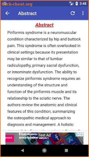 Piriformis syndrome screenshot