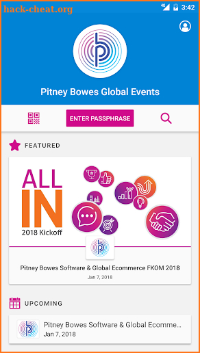 Pitney Bowes Global Events screenshot