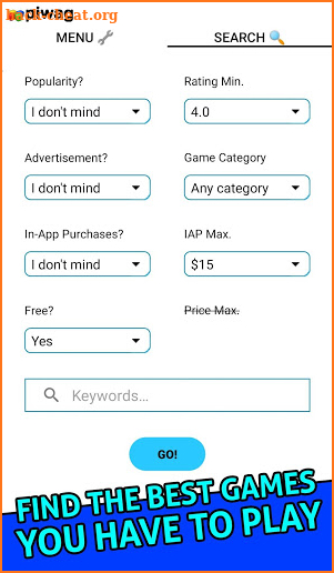 Piwag - Improved Search Engine for the Play Store screenshot