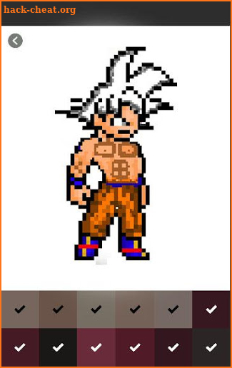 Pixel art Coloring by numbers for super sayain screenshot