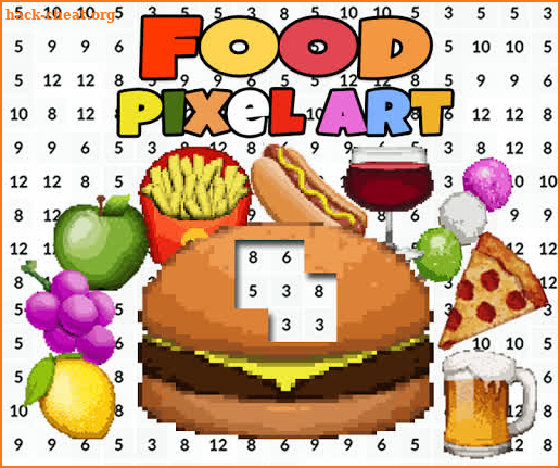 Pixel Art Food Color By Number Burger Game screenshot