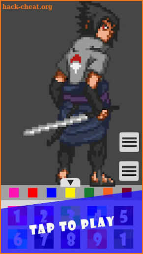 Pixel Art Sasuke Coloring Games screenshot