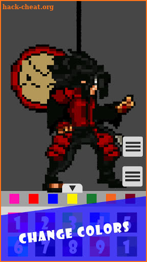 Pixel Art Sasuke Coloring Games screenshot