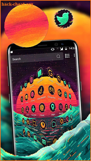 Pixel Art Sunset Launcher Theme screenshot