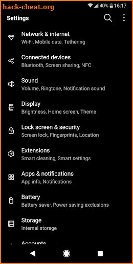 Pixel Black Theme for LG G8 V50 V40 V30 V20 G6 G5 screenshot