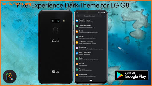 Pixel Experience Dark Theme For LG G8 screenshot