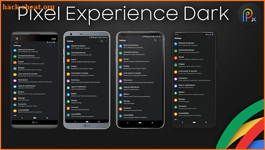 Pixel Experience Dark Theme for LG V20, G6, V30 screenshot