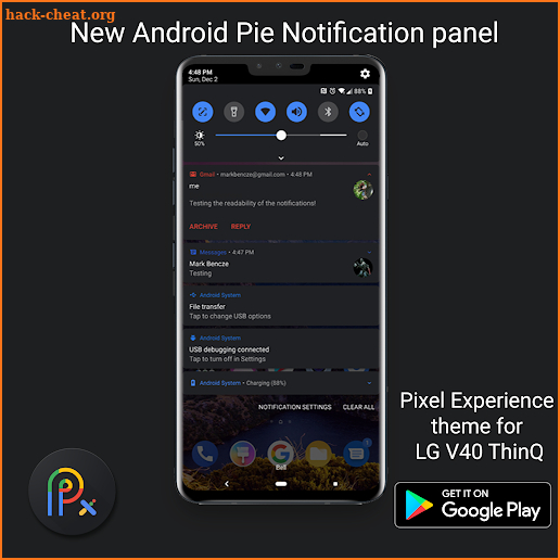 Pixel Experience Dark Theme for LG V40 screenshot