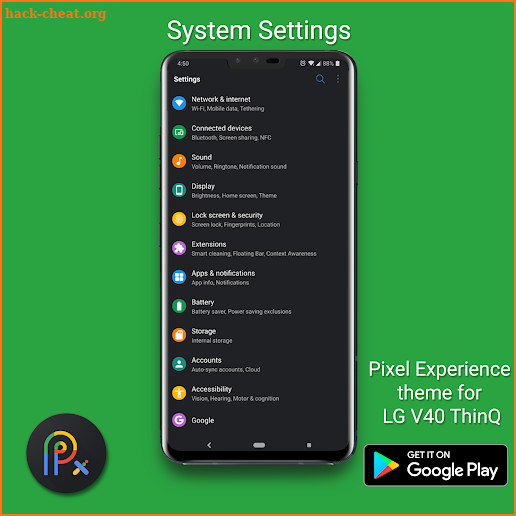 Pixel Experience Dark Theme for LG V40 screenshot