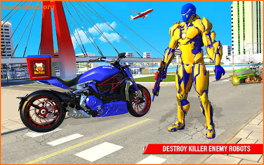 Pizza Delivery Robot Moto Bike Transport Game 2021 screenshot