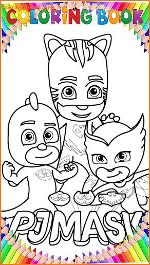 PJ mask coloring book for adult by fans screenshot