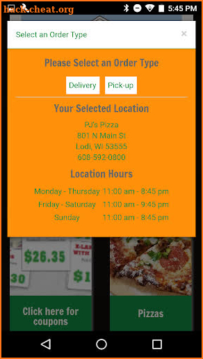 PJs Pizza screenshot